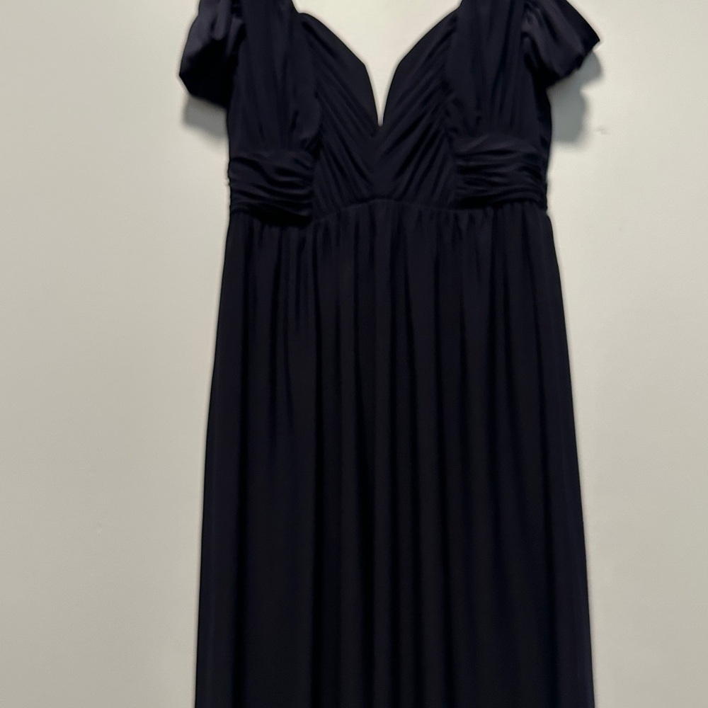 ASOS Petite Blue Puff Sleeve Sweetheart Maxi Gown